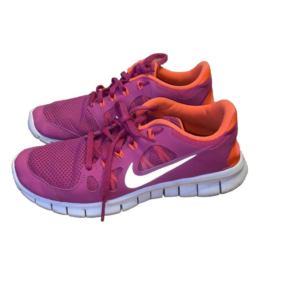 Nike Free Run 5.0 Shoes 6.5y Purple Orange Youth